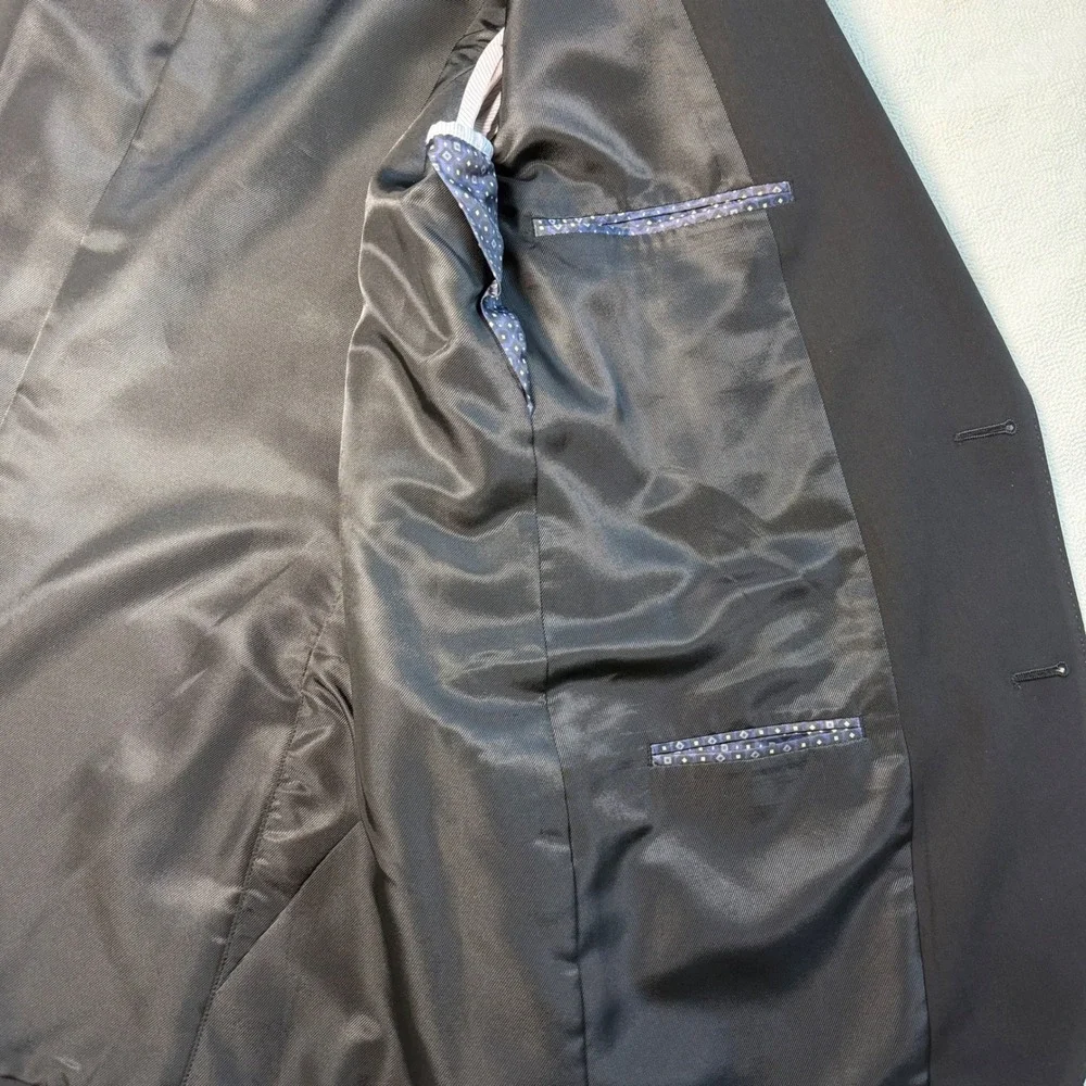 Savile Row Company London Mens Black Two Piece Wedding Suit Set